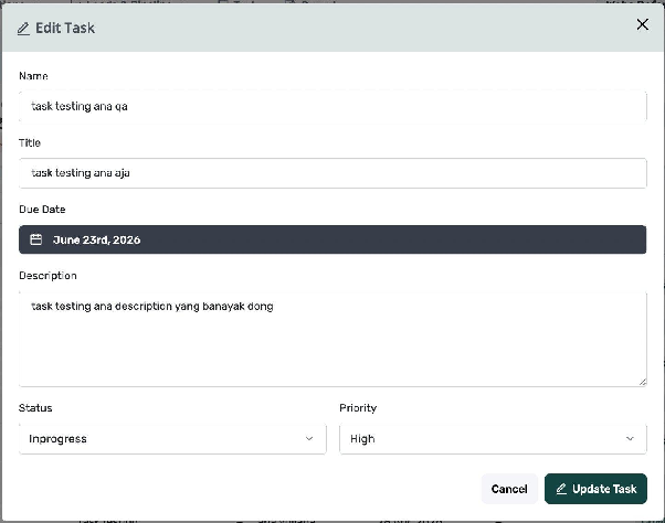 Edit Task Modal
