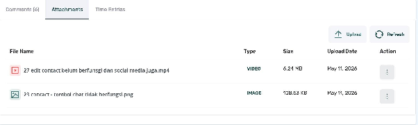 Attachments Tab