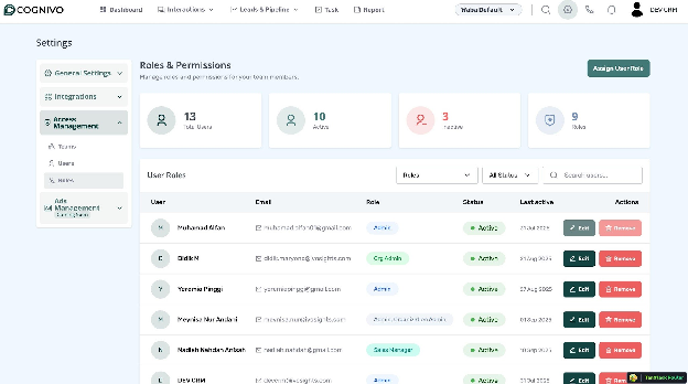 Settings - Roles & Permissions
